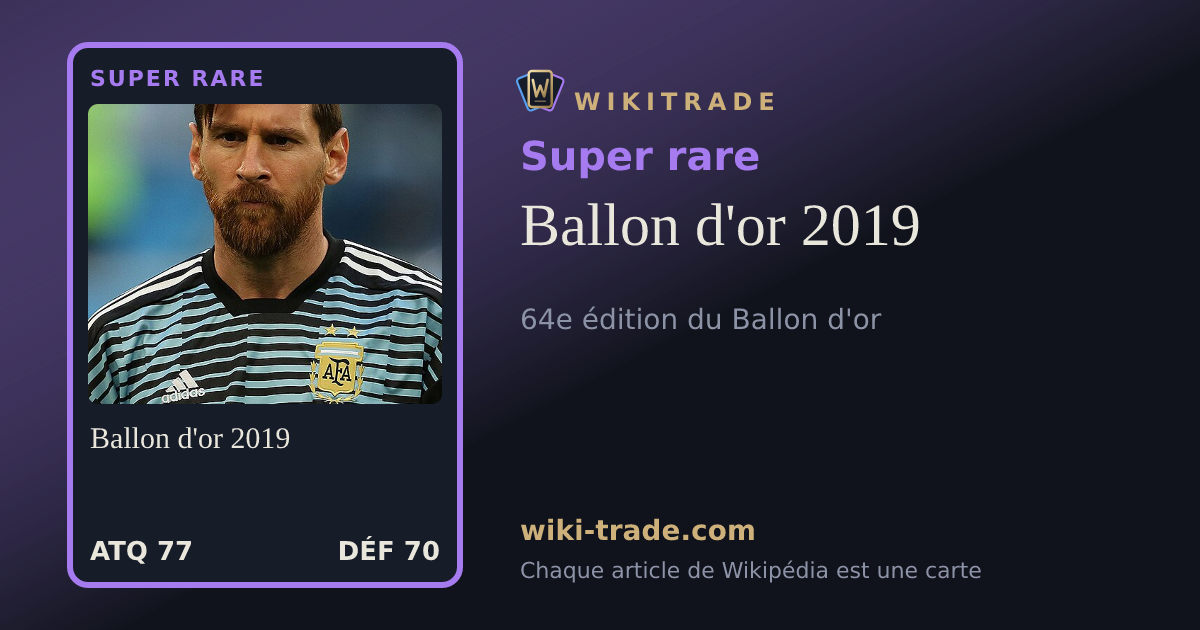 Ballon d'or 2019 — carte Super rare