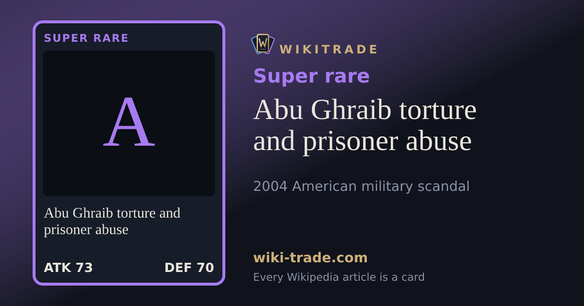 Abu Ghraib torture and prisoner abuse — Super rare card