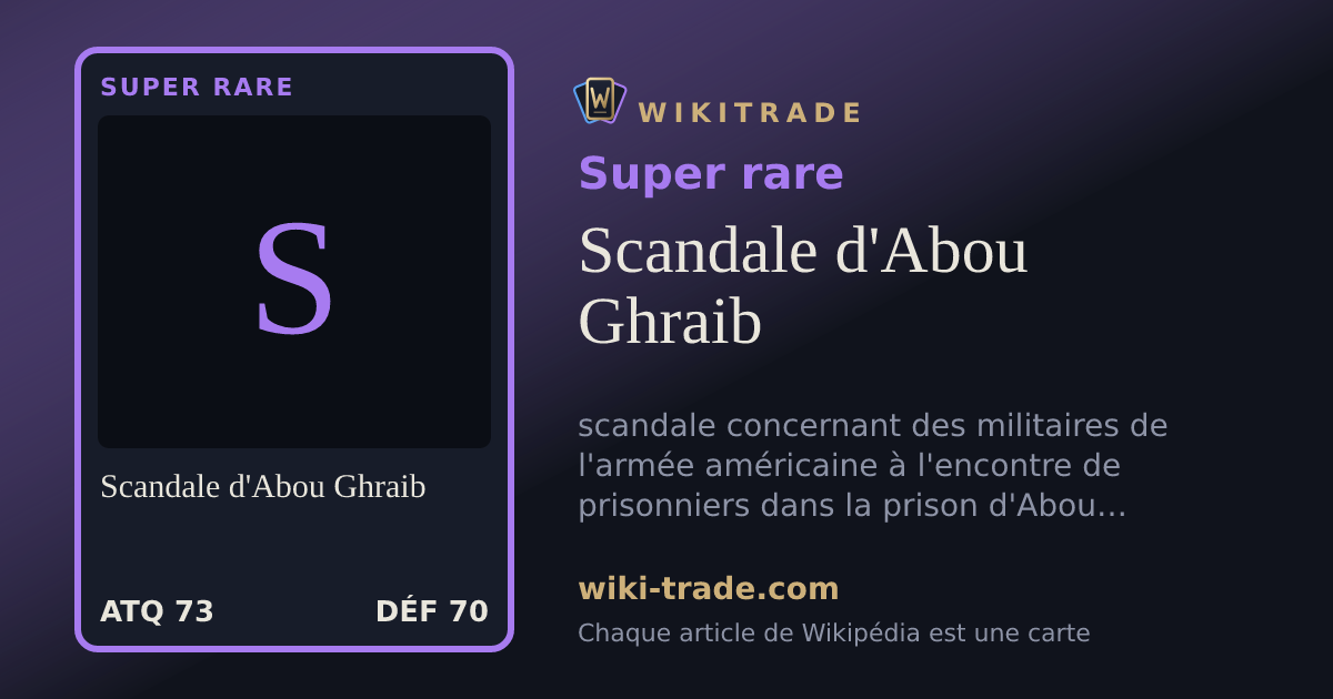 Scandale d'Abou Ghraib — carte Super rare
