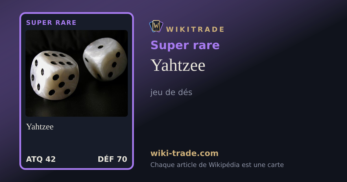 Yahtzee — carte Super rare