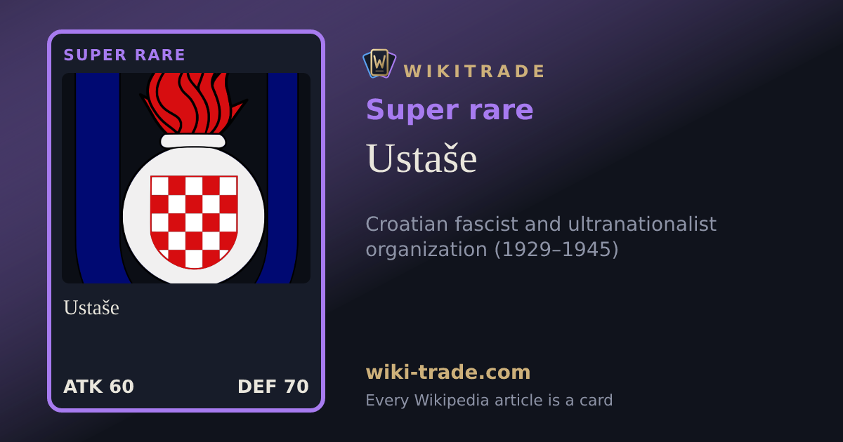 Ustaše — Super rare card