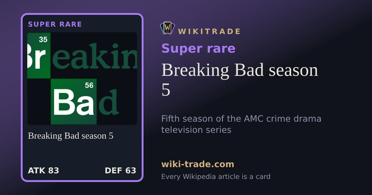Breaking Bad season 5 — Super rare card