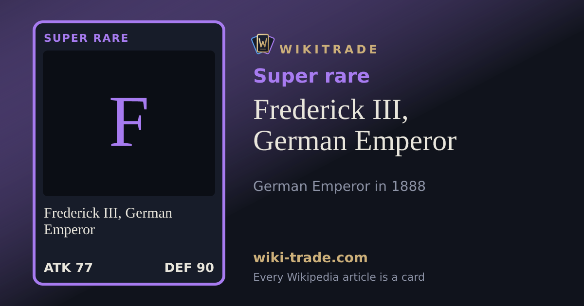 Frederick III, German Emperor — Super rare card