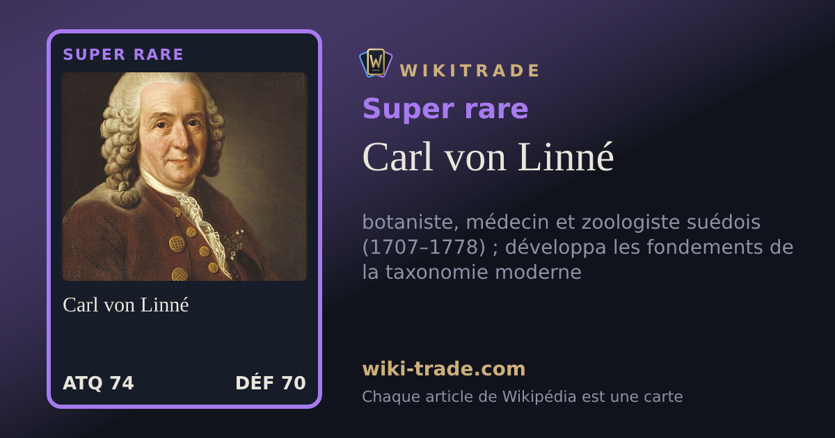 Carl von Linné — carte Super rare