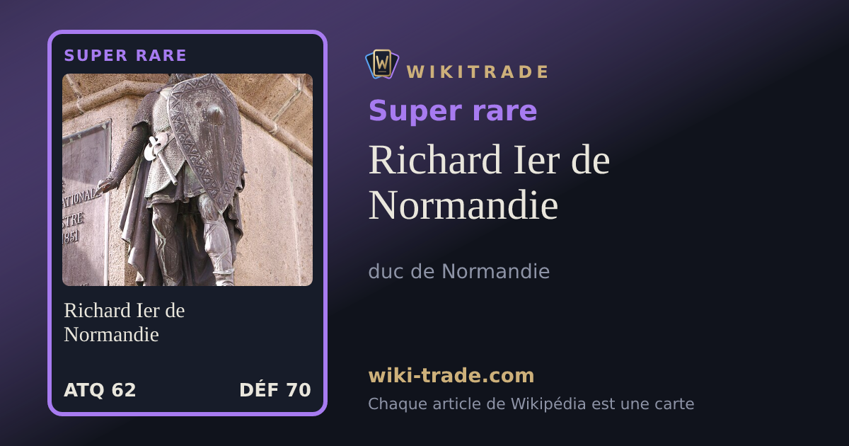 Richard Ier de Normandie — carte Super rare