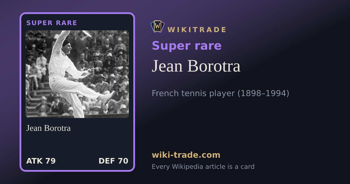 Jean Borotra — Super rare card