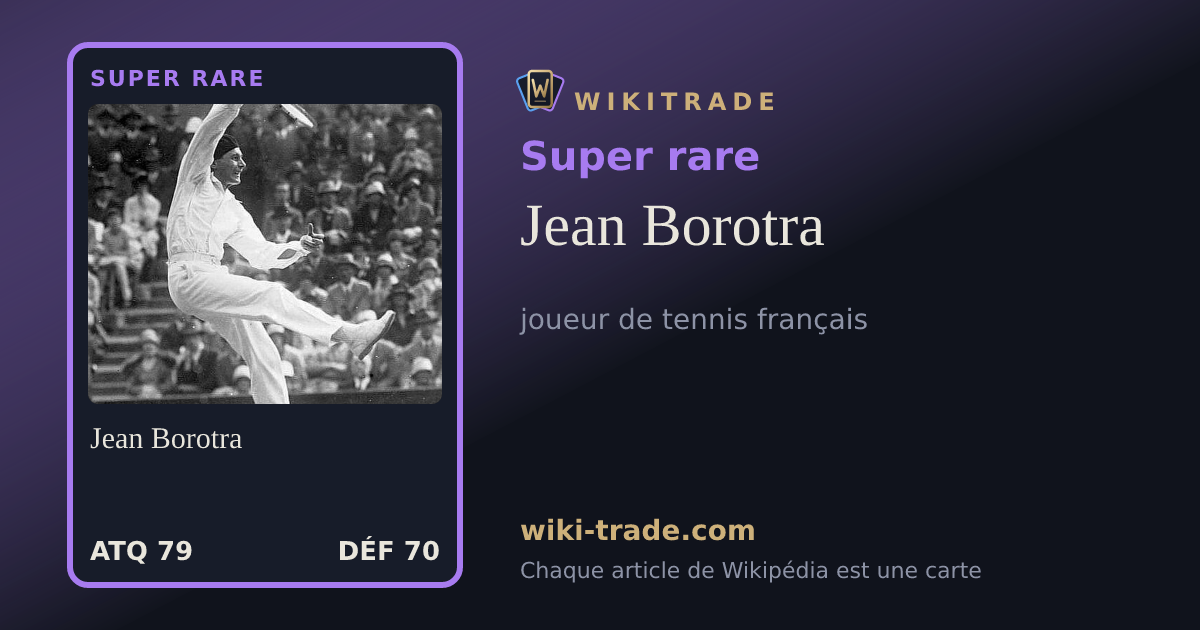 Jean Borotra — carte Super rare