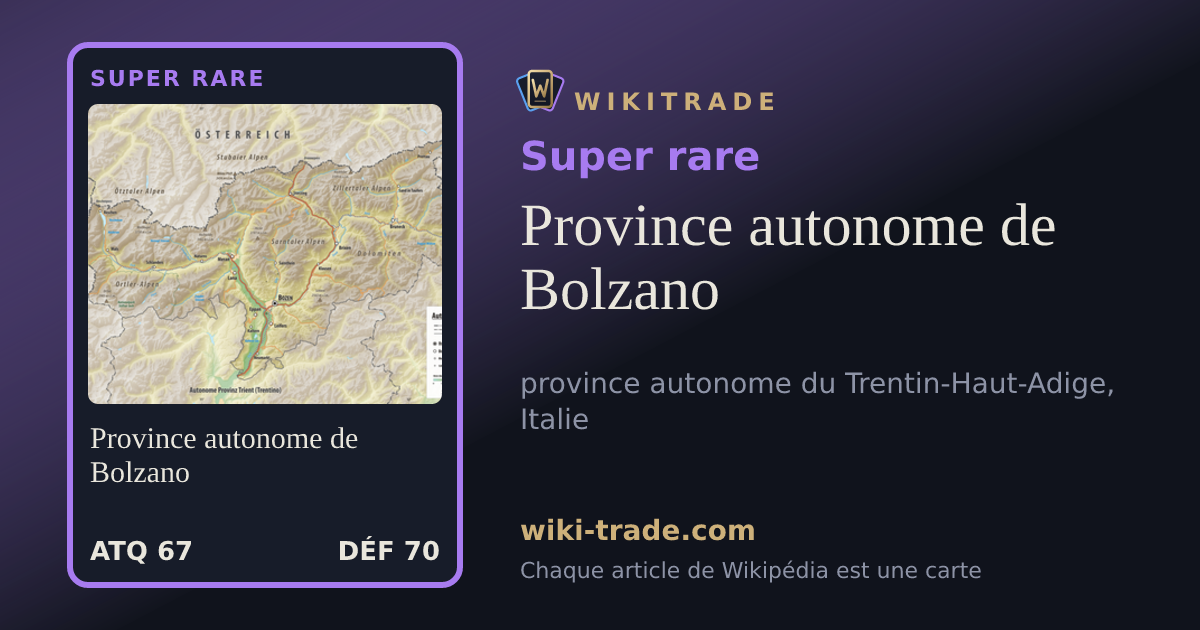Province autonome de Bolzano — carte Super rare