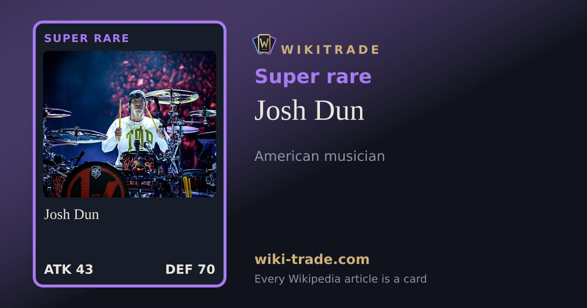 Josh Dun — Super rare card