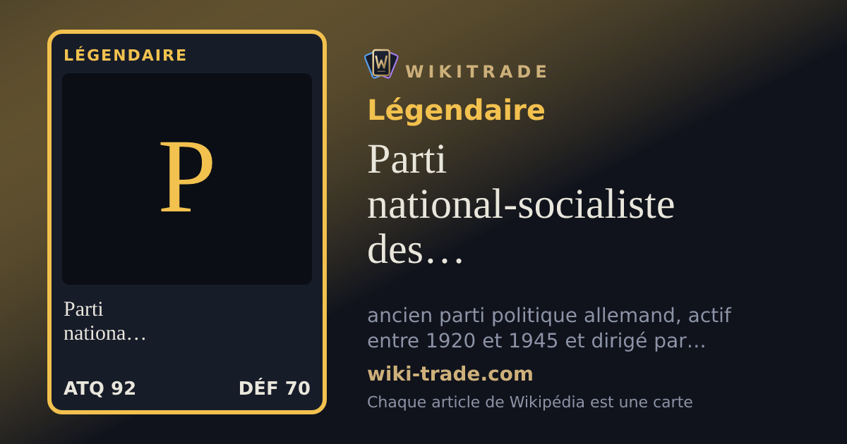 Parti national-socialiste des travailleurs allemands — carte Légendaire
