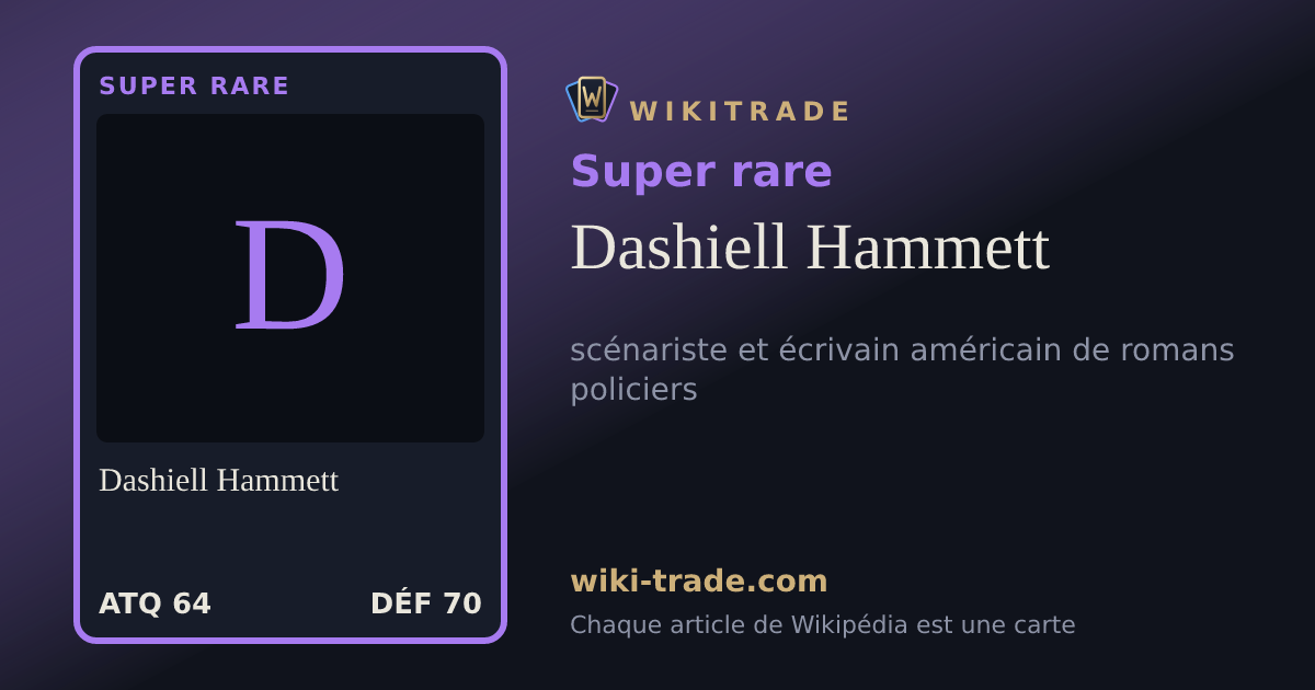 Dashiell Hammett — carte Super rare