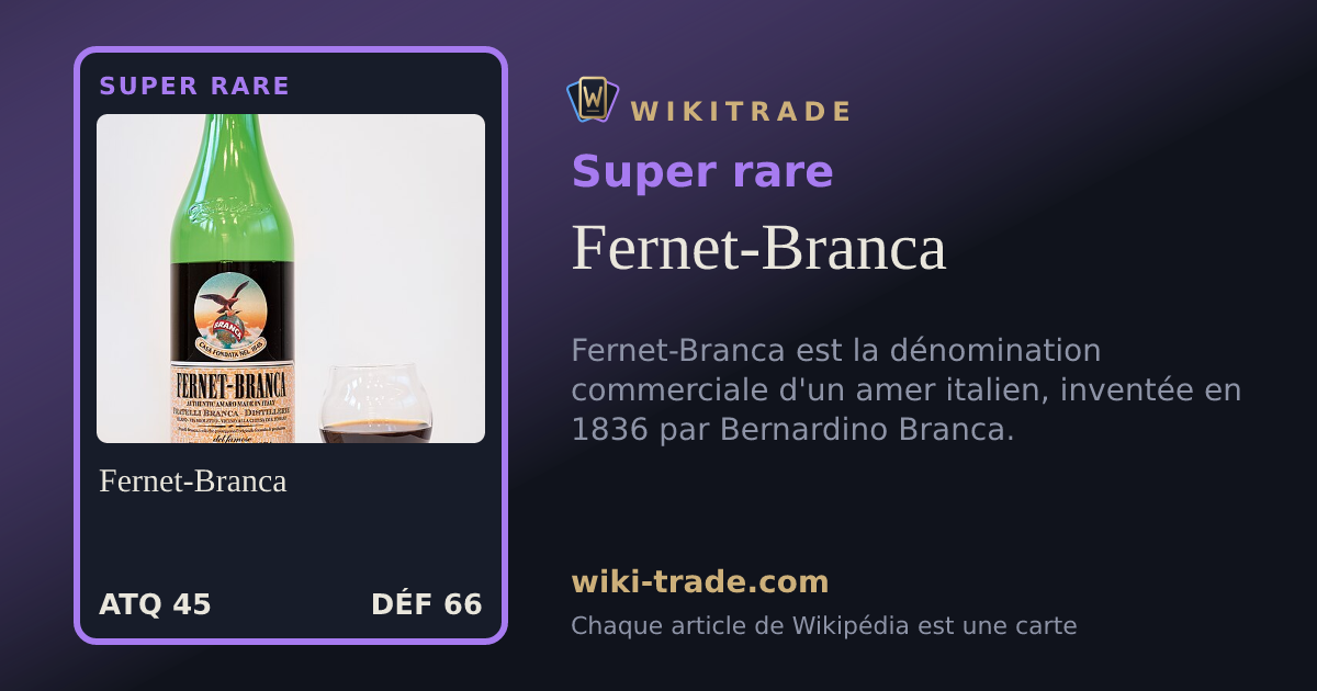 Fernet-Branca — carte Super rare