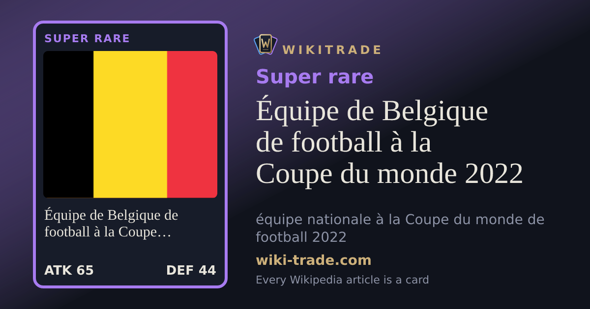 Équipe de Belgique de football à la Coupe du monde 2022 — Super rare card