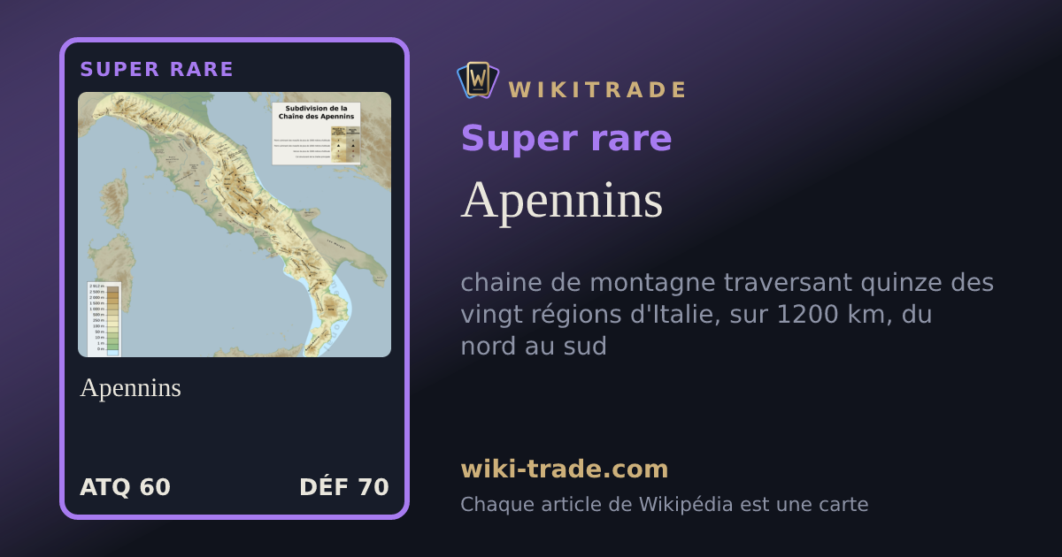 Apennins — carte Super rare