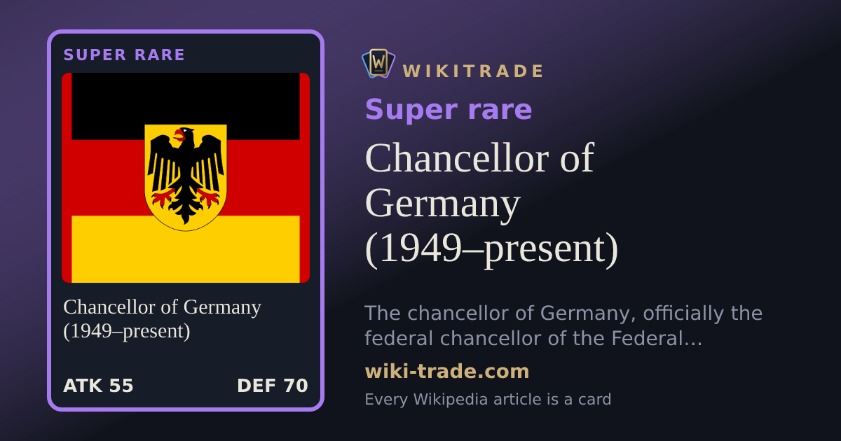 Chancellor of Germany (1949–present) — Super rare card