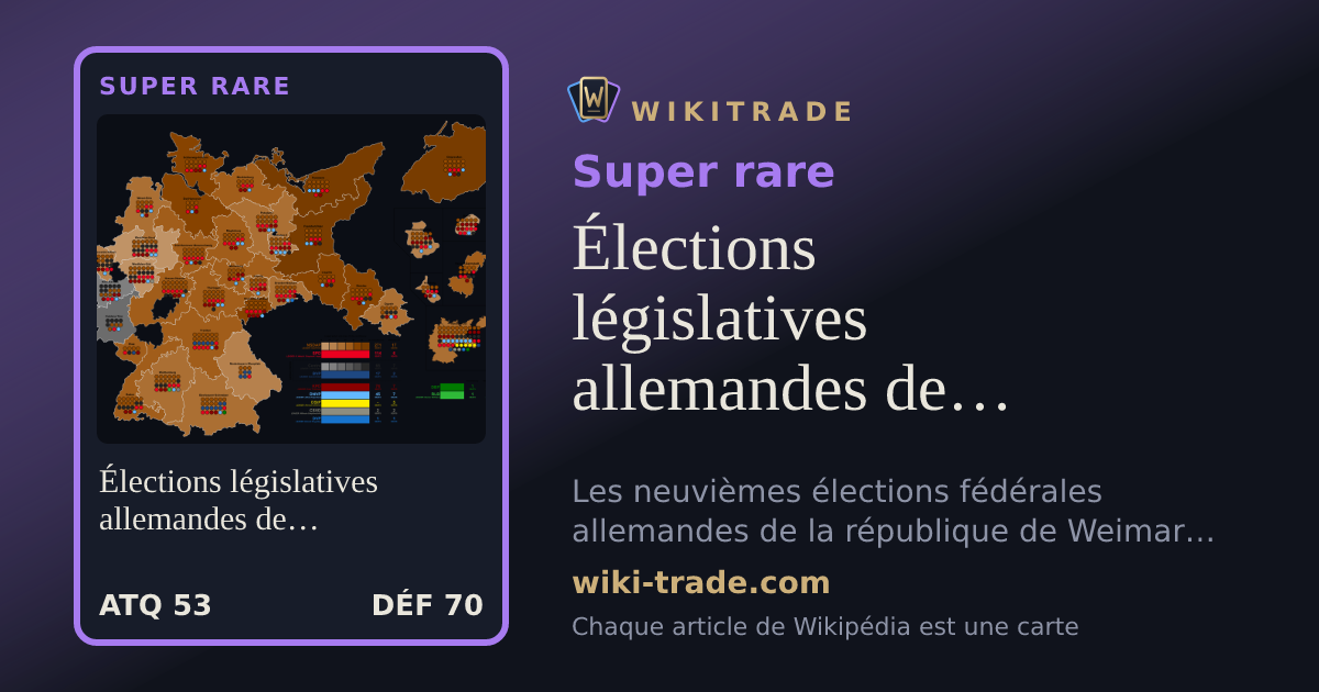 Élections législatives allemandes de mars 1933 — carte Super rare