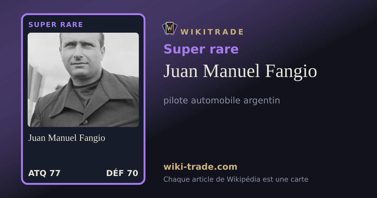Juan Manuel Fangio — carte Super rare