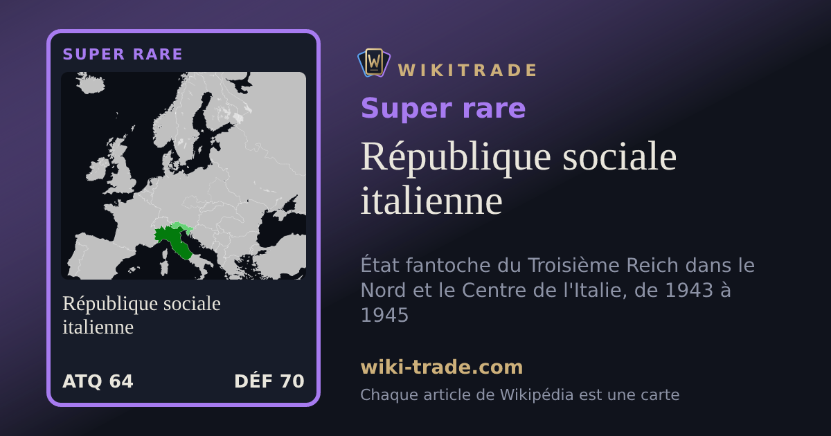 République sociale italienne — carte Super rare