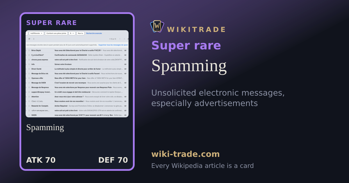 Spamming — Super rare card