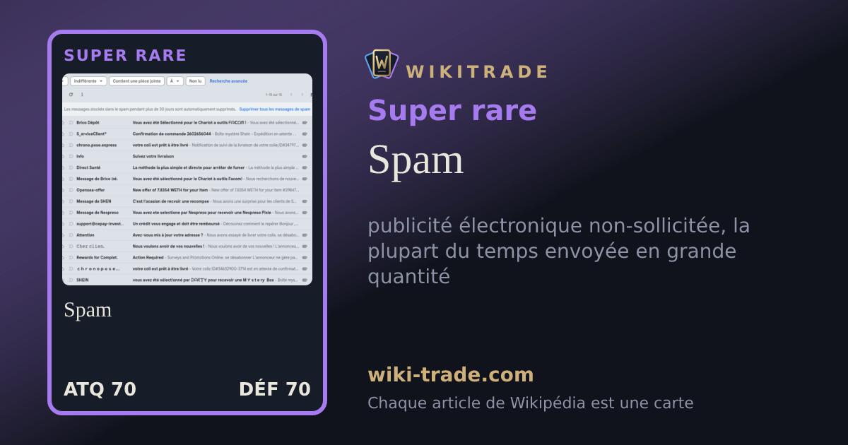 Spam — carte Super rare