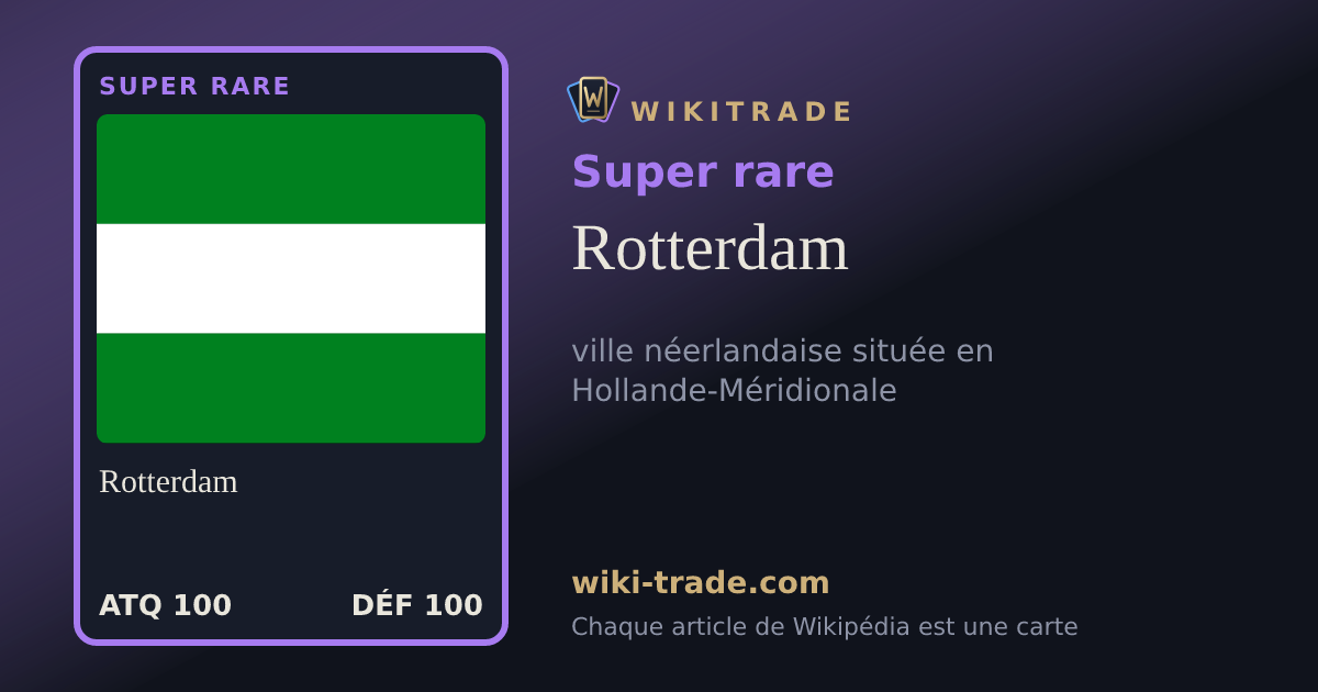 Rotterdam — carte Super rare