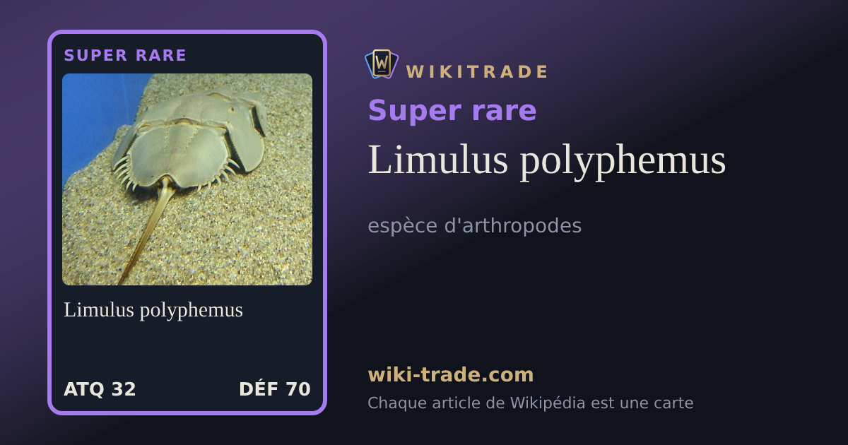 Limulus polyphemus — carte Super rare