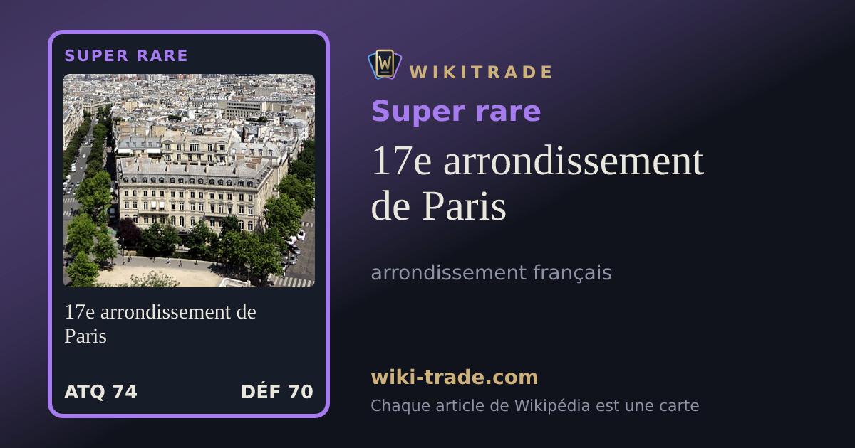 17e arrondissement de Paris — carte Super rare