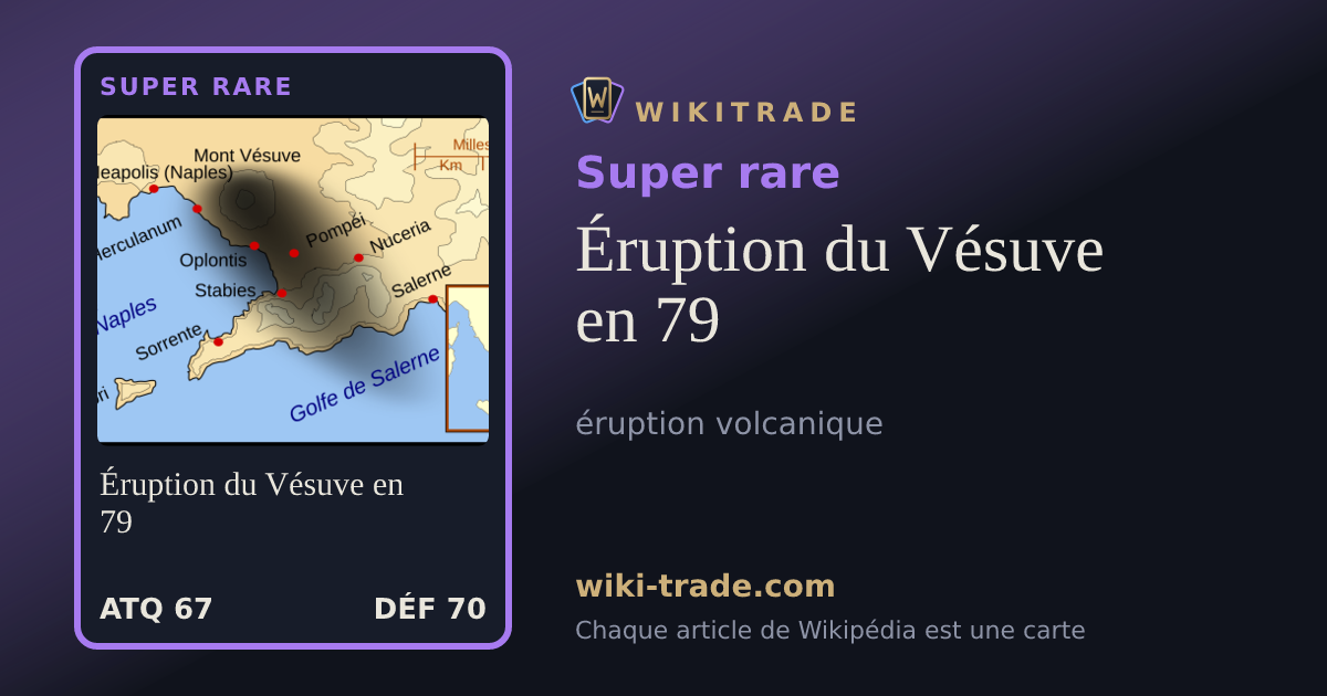 Éruption du Vésuve en 79 — carte Super rare