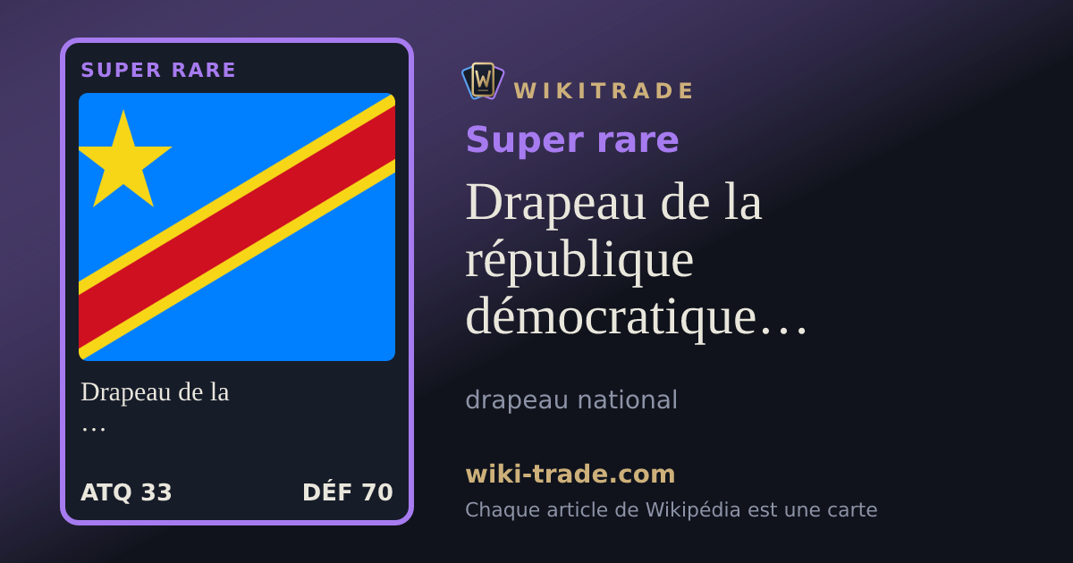 Drapeau de la république démocratique du Congo — carte Super rare