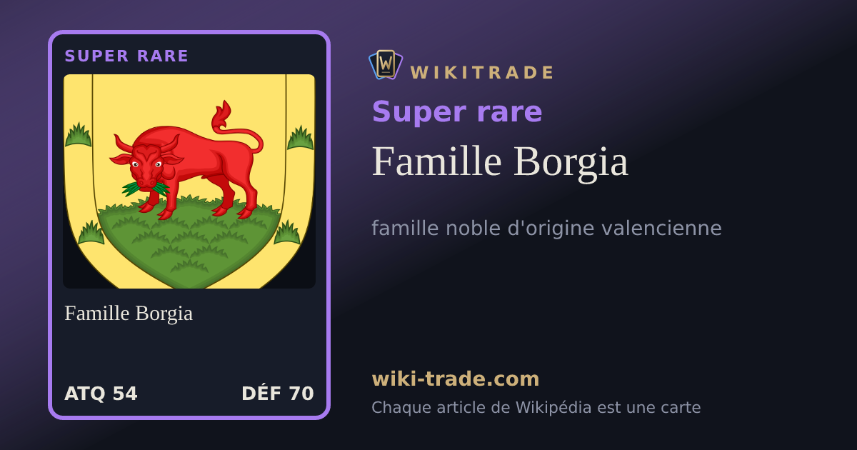 Famille Borgia — carte Super rare
