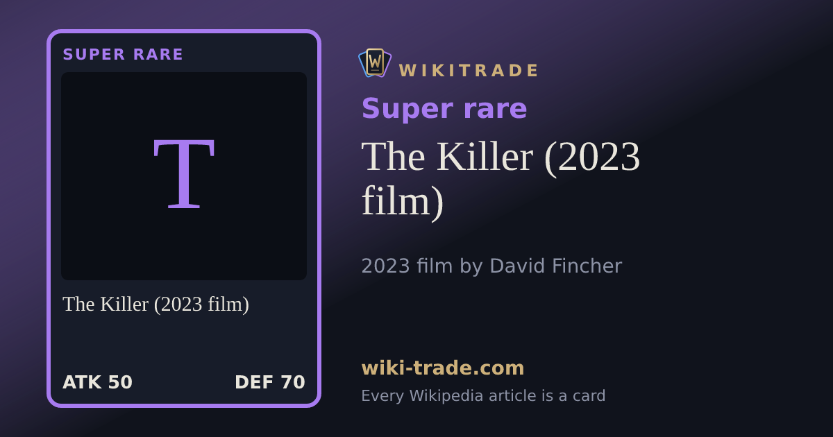 The Killer (2023 film) — Super rare card