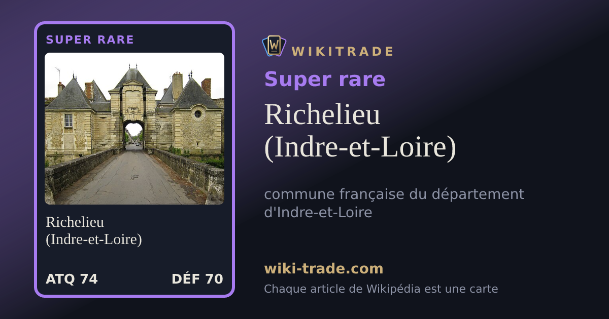 Richelieu (Indre-et-Loire) — carte Super rare