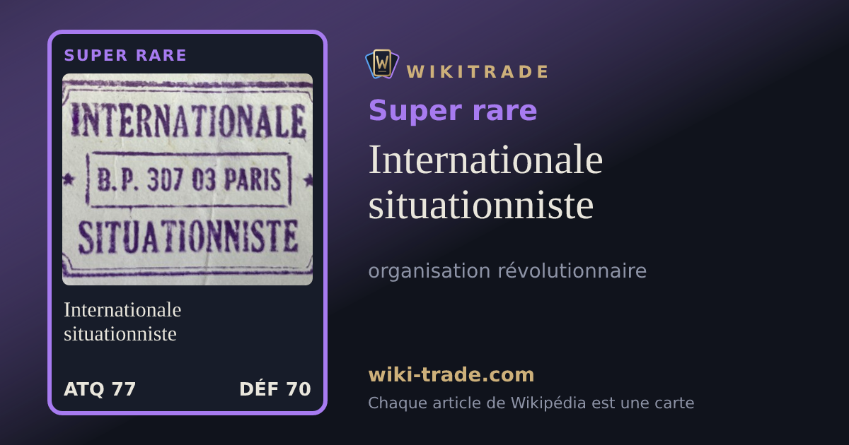 Internationale situationniste — carte Super rare