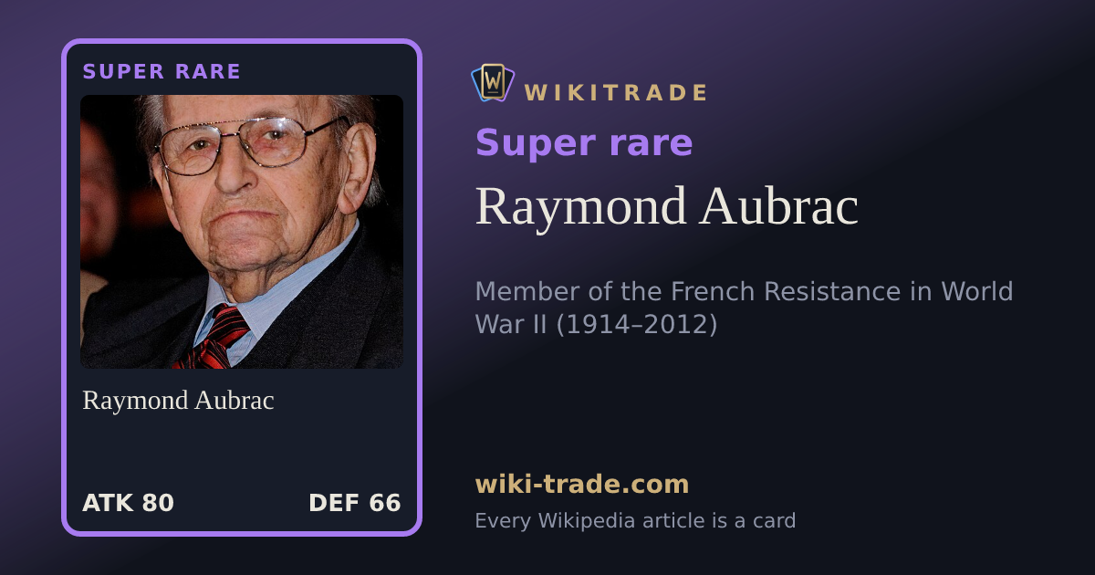 Raymond Aubrac — Super rare card