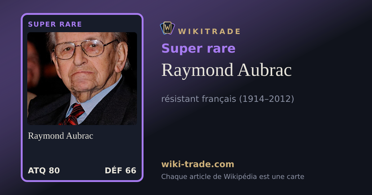 Raymond Aubrac — carte Super rare