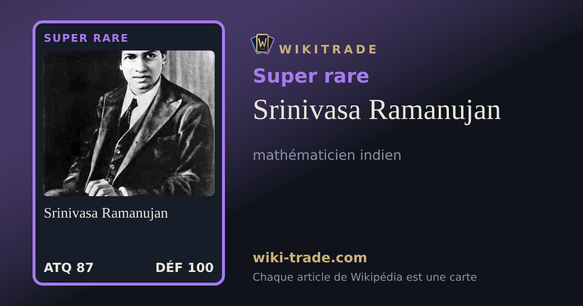Srinivasa Ramanujan — carte Super rare