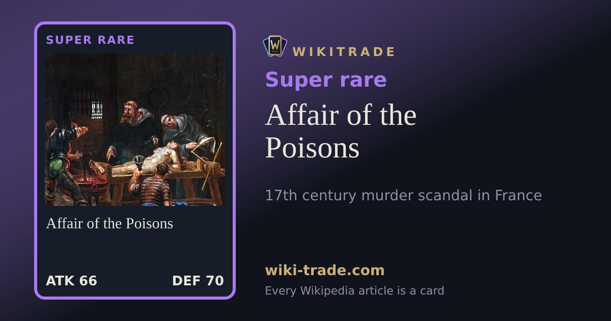Affair of the Poisons — Super rare card