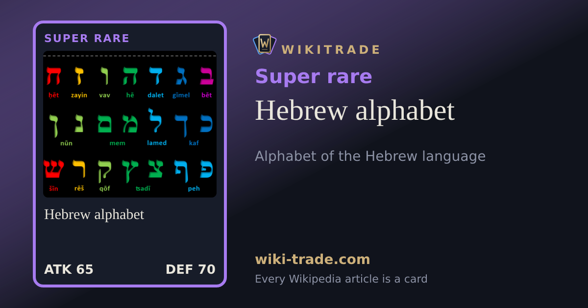 Hebrew alphabet — Super rare card