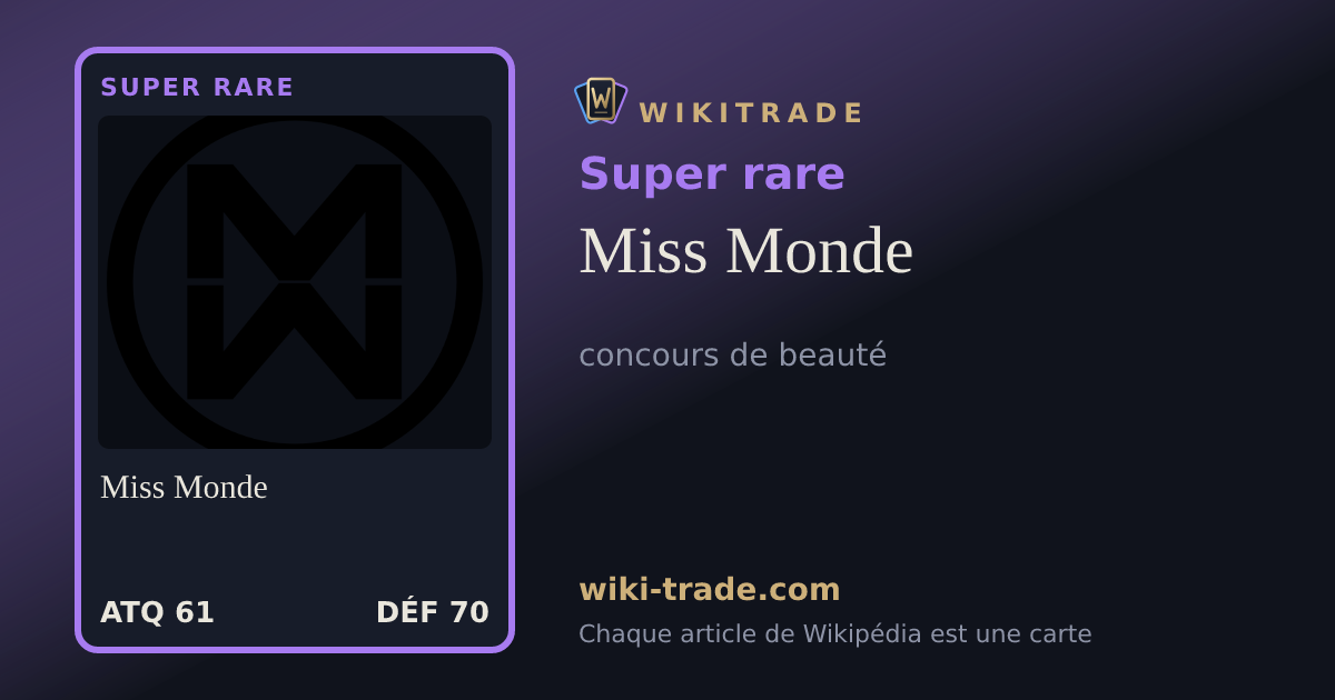 Miss Monde — carte Super rare