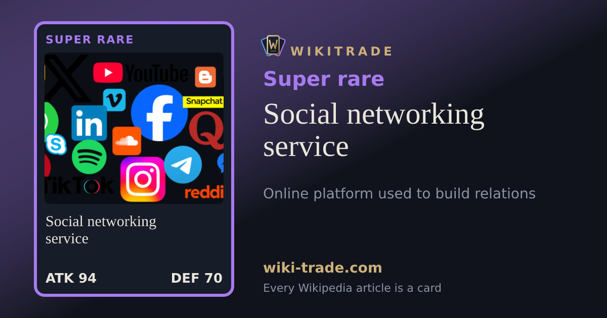 Social networking service — Super rare card