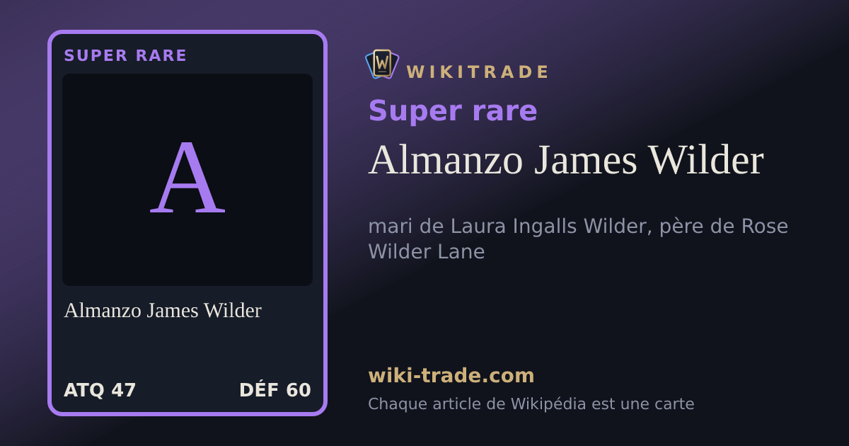 Almanzo James Wilder — carte Super rare