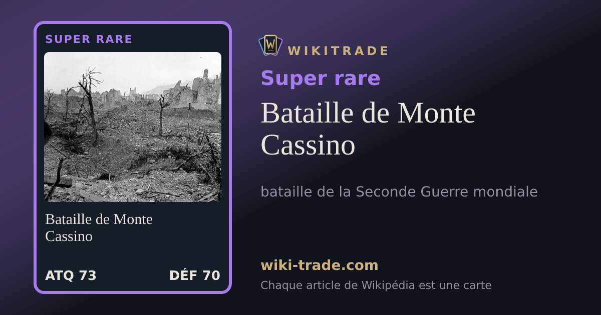 Bataille de Monte Cassino — carte Super rare