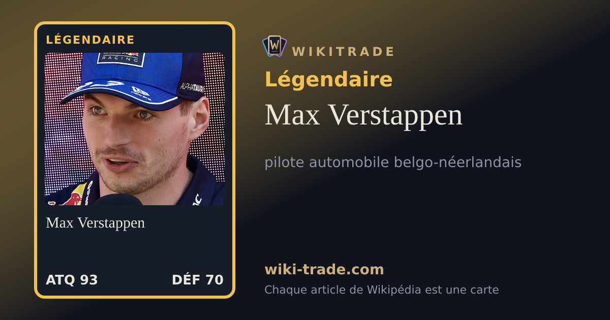 Max Verstappen — carte Légendaire