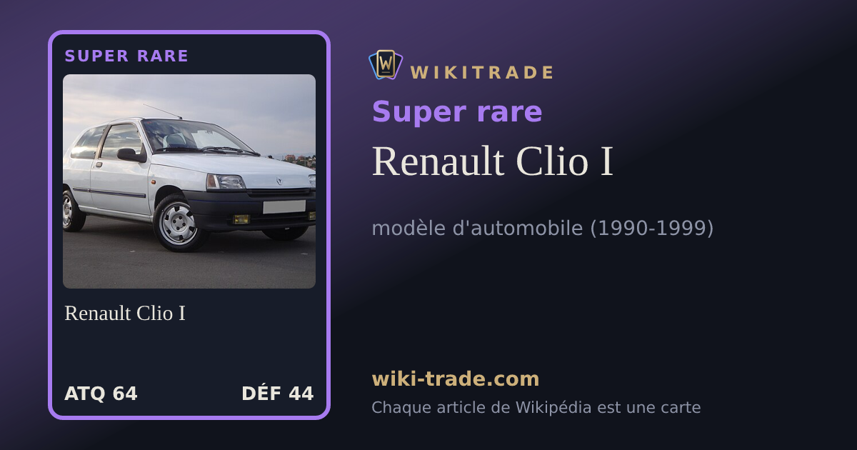 Renault Clio I — carte Super rare