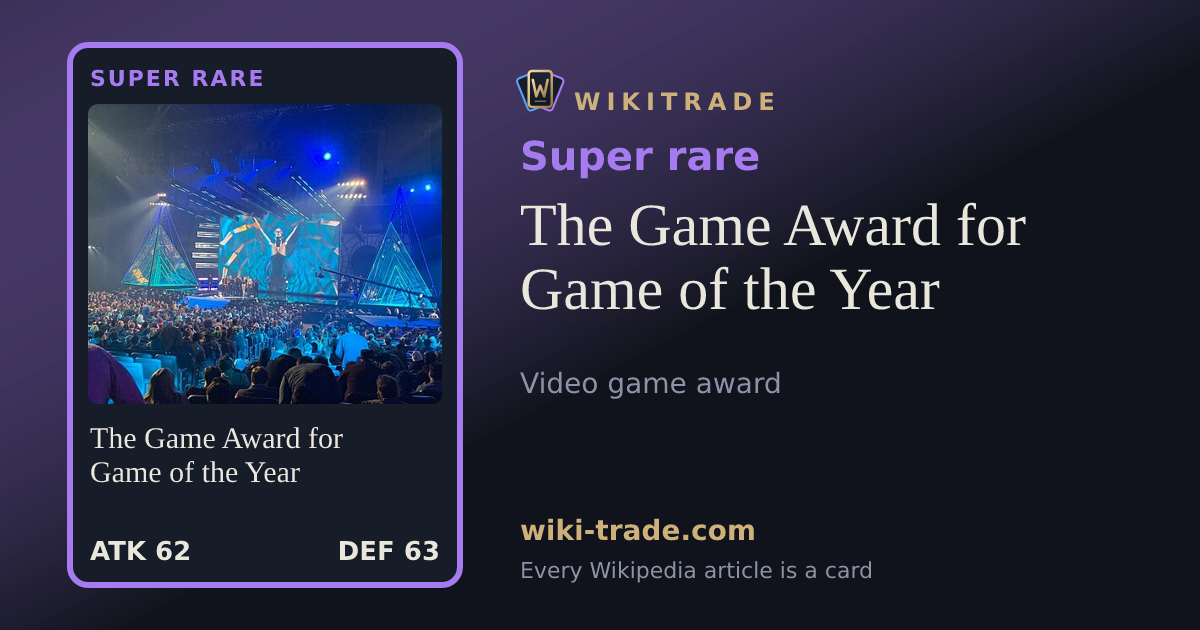 The Game Award for Game of the Year — Super rare card