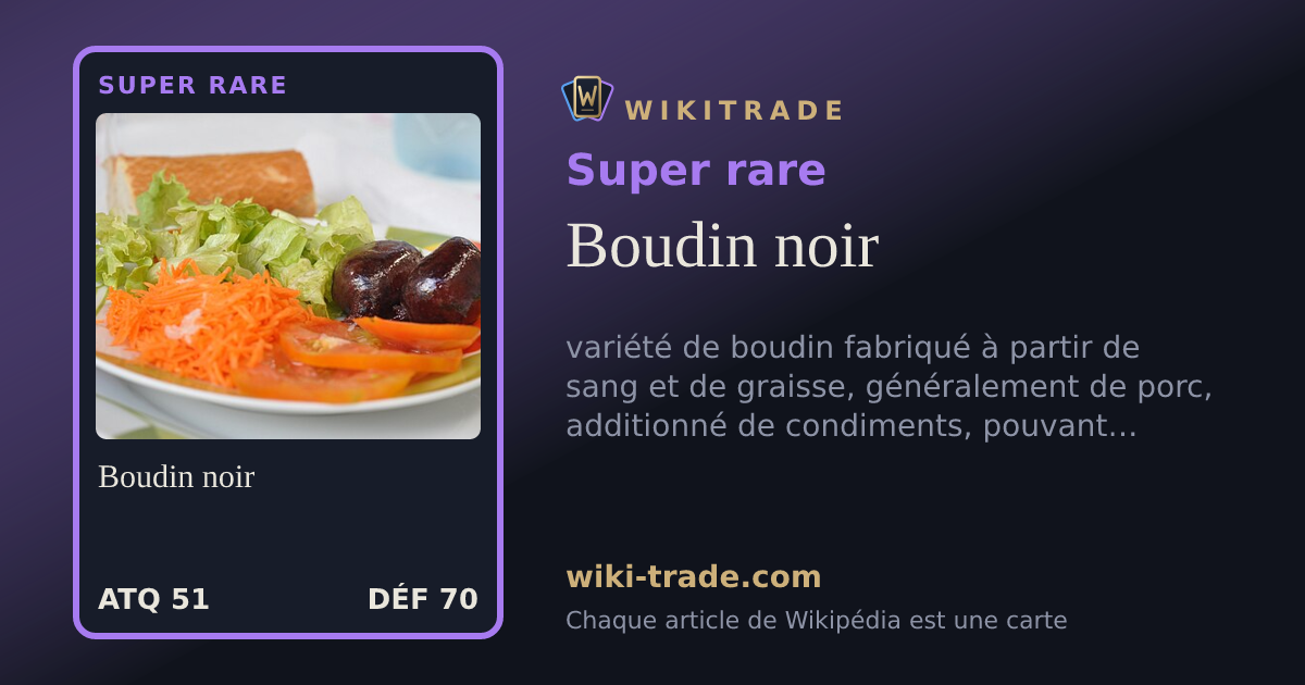 Boudin noir — carte Super rare