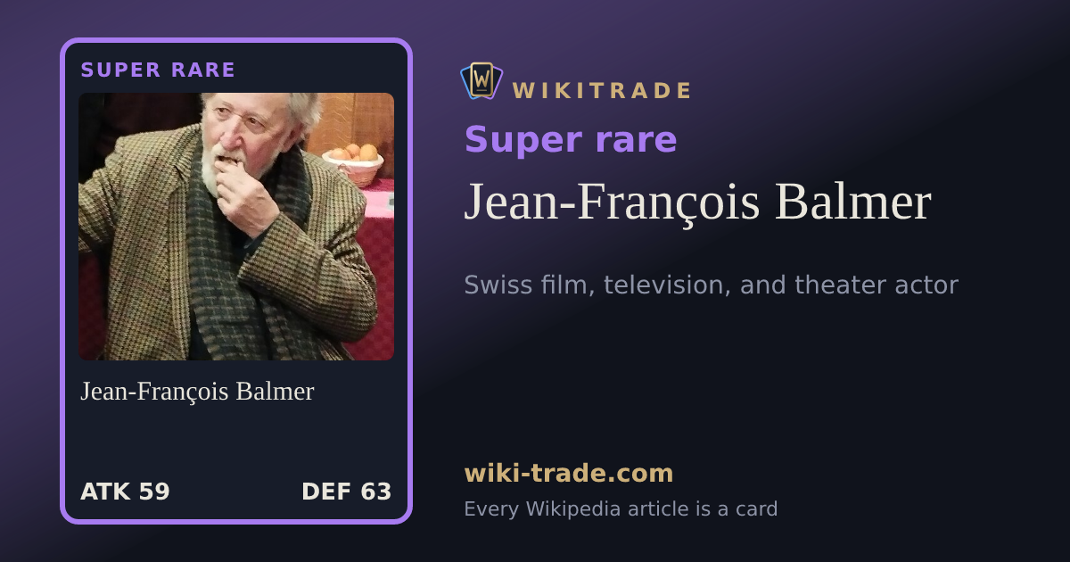 Jean-François Balmer — Super rare card