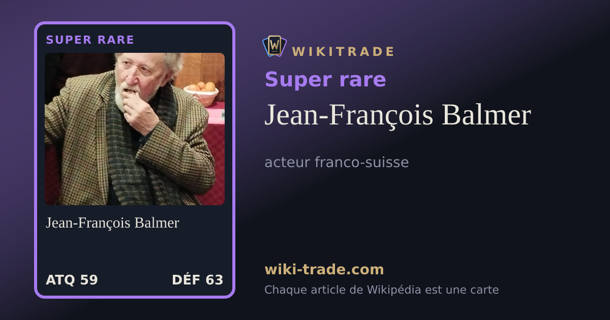 Jean-François Balmer — carte Super rare