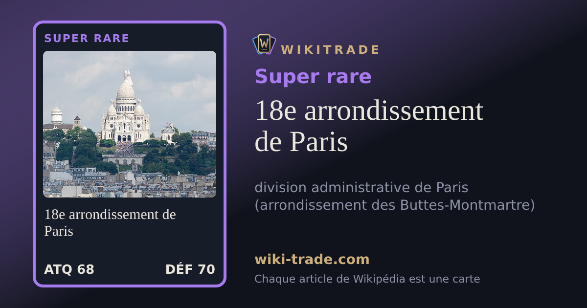 18e arrondissement de Paris — carte Super rare