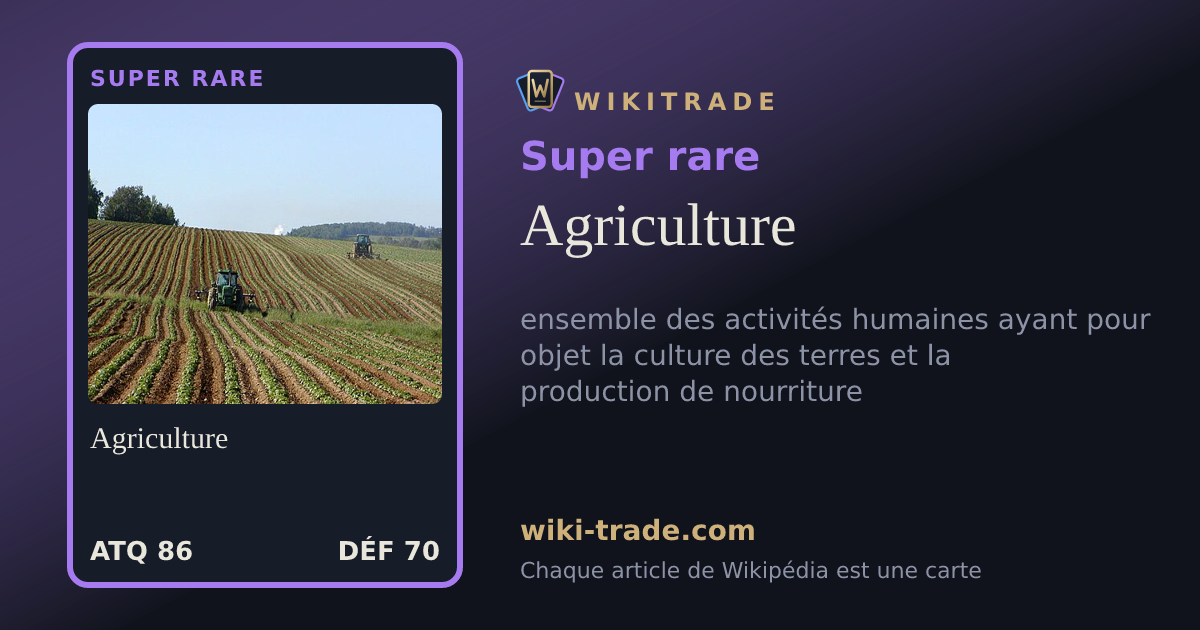 Agriculture — carte Super rare